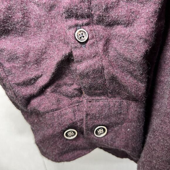 32 Bar Blues Button Down Flannel Shirt Mens Size XXL 2XL Maroon Cotton Cashmere - Picture 5 of 13